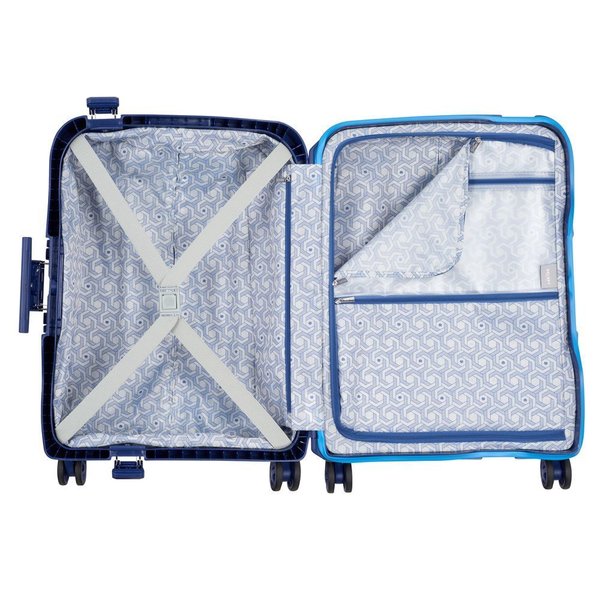 Delsey valise rigide la gamme Moncey 55 cm en bleu